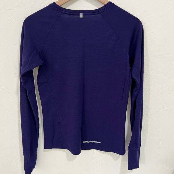Nike Running Dri Fit Purple Long Sleeve Shirt Wool Blend Size Small - Picture 5 of 7